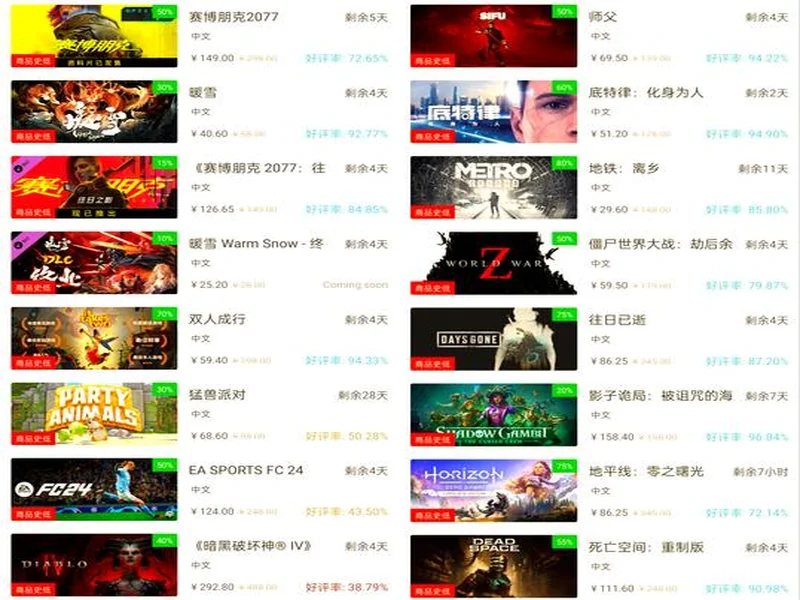 Steam黑五疯狂折扣来袭,散帅们准备好过属于自己的“双十一了吗”